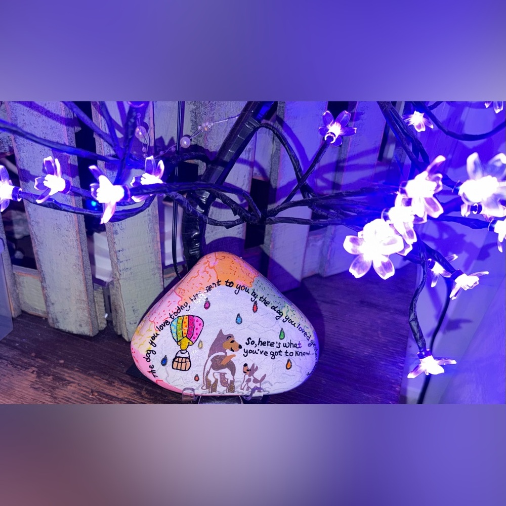 Hand-Painted, Colorful Memory Rock for Dogs - Picture 2 of 12